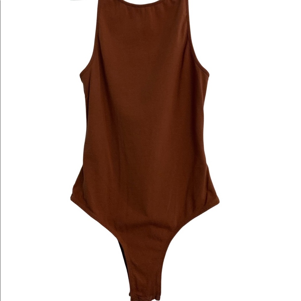 Brown Forever21 open back bodysuit